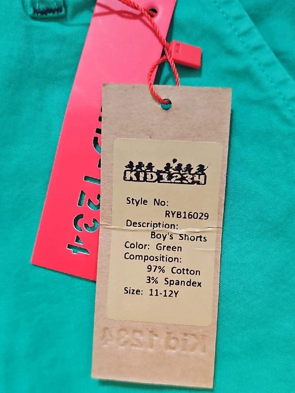 Boys Green Flat Front Chino Shorts